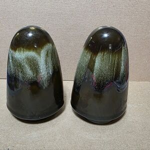 Vtg Drip Glaze MCM Salt Pepper Shaker Set #141